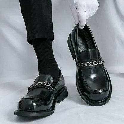 Belvedere Chain Leather Loafers